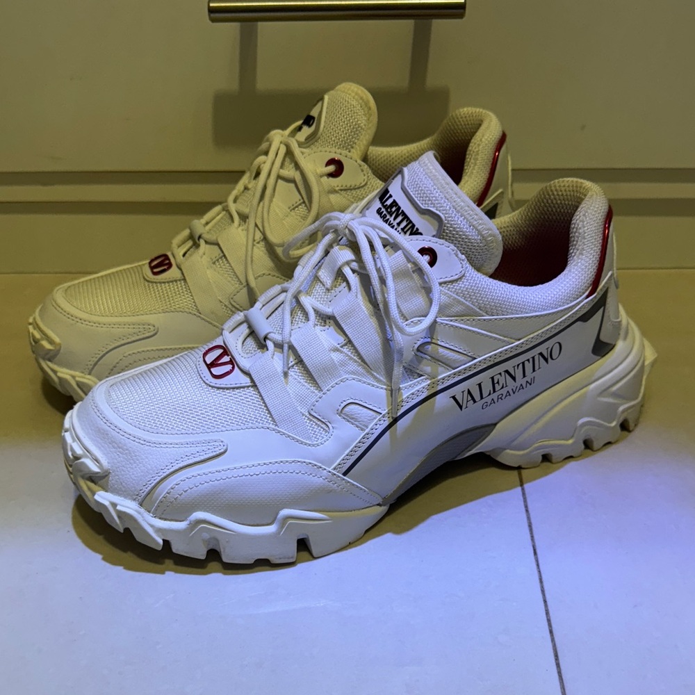 Valentino Garavani White and Red Men's Sneakers
